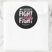 Roze borstkanker zus overlevende ondersteuning ronde sticker (Tas)