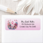 Roze borstkankerbewustzijn retourneren mailinglabe etiket (Insitu)