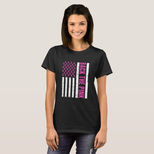 Roze borstkankermarkering t-shirt (Voorkant volledig)