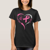 roze borstkankervoorlichting hart t-shirt (Voorkant)