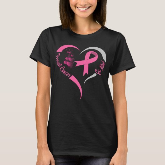 roze borstkankervoorlichting hart t-shirt (Voorkant)