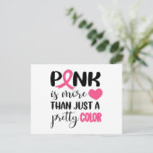 Roze borstkankerwaarschuwing lint briefkaart (Staand voorkant)