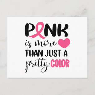 Roze borstkankerwaarschuwing lint briefkaart