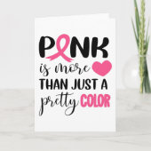 Roze borstkankerwaarschuwing lint kaart (Voorkant)