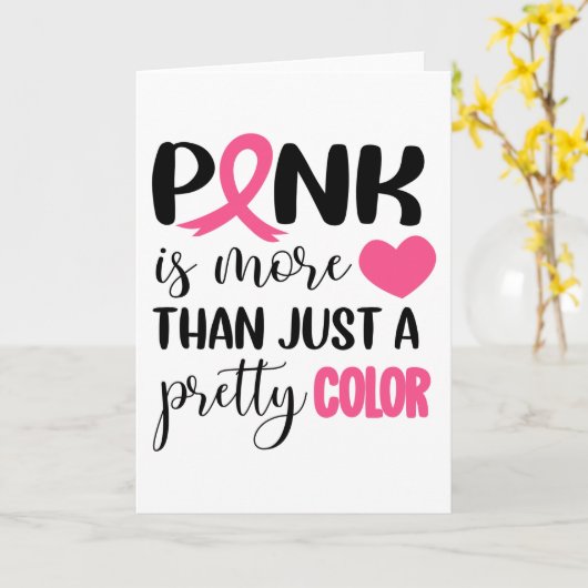 Roze borstkankerwaarschuwing lint kaart (Gele Bloem)