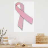 Roze borstkankerwaarschuwing lint poster (Keuken)