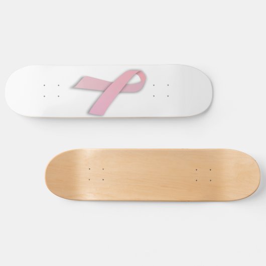 Roze borstkankerwaarschuwing lint skateboard (Horizontaal)