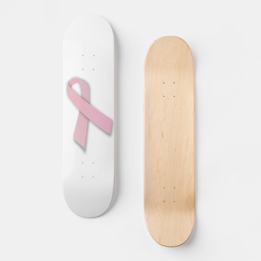 Roze borstkankerwaarschuwing lint skateboard (Voorkant)