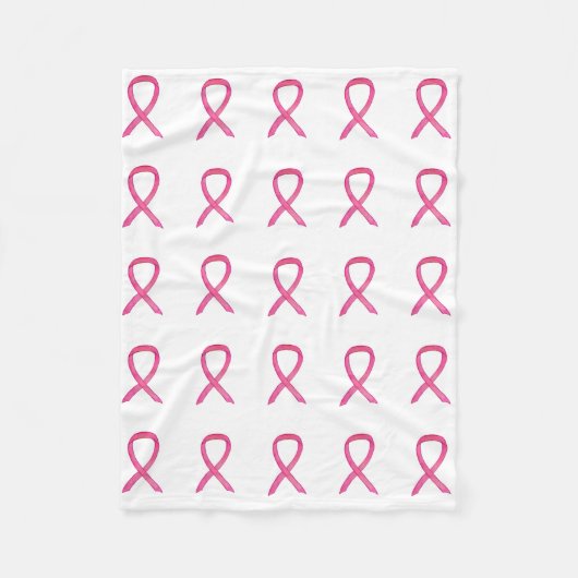 Roze borstkankerwaarschuwing Ribbon Fleece Blanket (Voorkant)