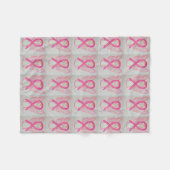 Roze borstkankerwaarschuwing Ribbon Fleece Blanket (Voorkant (Horizontaal))