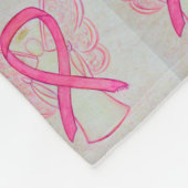 Roze borstkankerwaarschuwing Ribbon Fleece Blanket (Hoek)