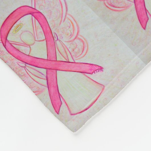 Roze borstkankerwaarschuwing Ribbon Fleece Blanket (Hoek)
