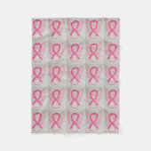 Roze borstkankerwaarschuwing Ribbon Fleece Blanket (Voorkant)