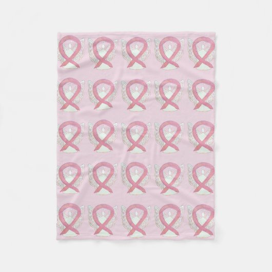 Roze borstkankerwaarschuwing Ribbon Fleece Blanket (Voorkant)