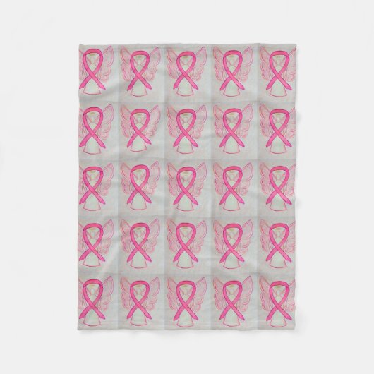 Roze borstkankerwaarschuwing Ribbon Fleece Blanket Deken (Voorkant)