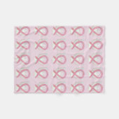 Roze borstkankerwaarschuwing Ribbon Fleece Blanket Deken (Voorkant (Horizontaal))