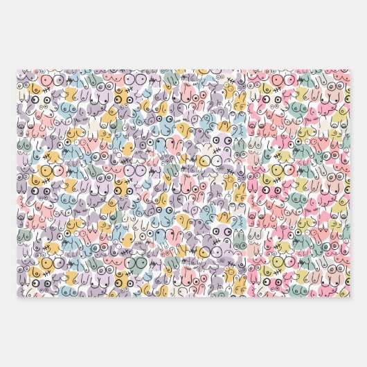 roze borstontwerp inpakpapier vel (Voorkant)