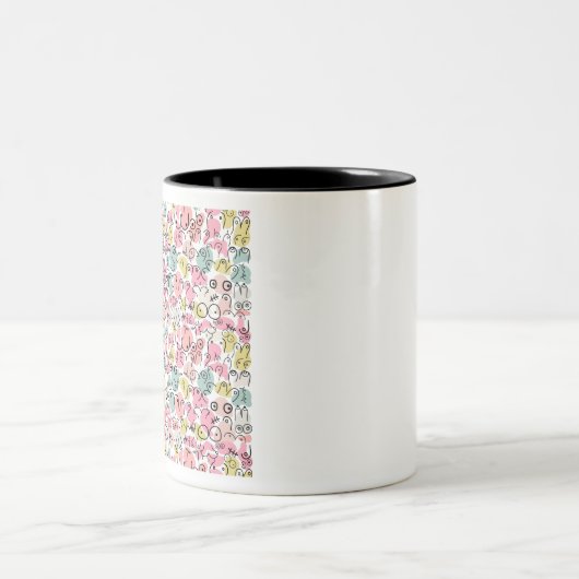 roze borstontwerp tweekleurige koffiemok (Center)