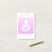 Roze borstvoedingspictogram post-it® notes (Op bureau)