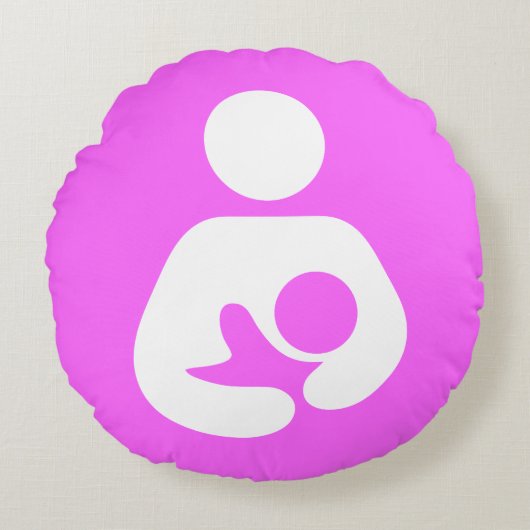 Roze borstvoedingspictogram rond kussen (Voorkant)