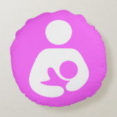 Roze borstvoedingspictogram rond kussen (Achterkant)