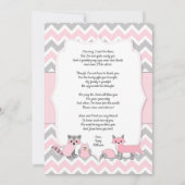 Roze bos dier baby shower dank je kaart (Voorkant)