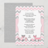 Roze bos dier baby shower dank je kaart (Voorkant / Achterkant)