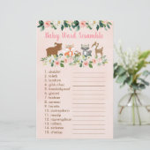 Roze bos Floral Baby Word Scramble Game (Staand voorkant)