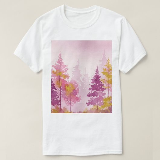 Roze bos t-shirt (Design voorkant)