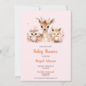Roze Bos Winter Wonderland Baby Shower Kaart (Voorkant)