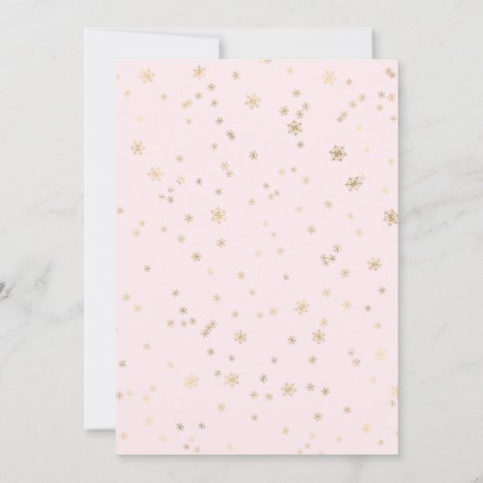 Roze Bos Winter Wonderland Baby Shower Kaart (Achterkant)