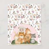 Roze bosdieren Oh Baby shower budget Flyer (Achterkant)