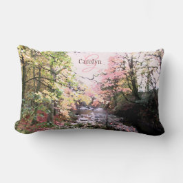 Roze bosglas, met stroom, gepersonaliseerd kussen