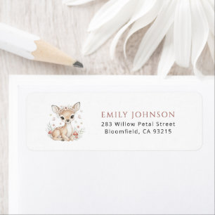 Roze Boshert Herten Meisje Baby Shower Retouradres Etiket