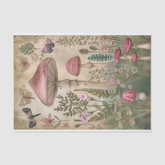 ROZE BOSPADDENSTOELEN DECOUPAGE TISSUEPAPIER (Voorkant)