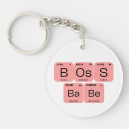 Roze Boss Babe Periodiek Tafelelement Sleutelhanger