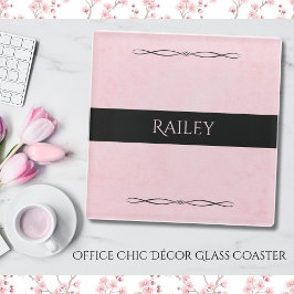 Roze Boss Kantoor Chic Stijl Glas Onderzetter