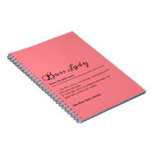 Roze Boss Lady Definitie Custom Name Gift voor haa Notitieboek (Rechterzijde)