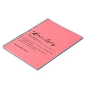 Roze Boss Lady Definitie Custom Name Gift voor haa Notitieboek (Linkerzijde)