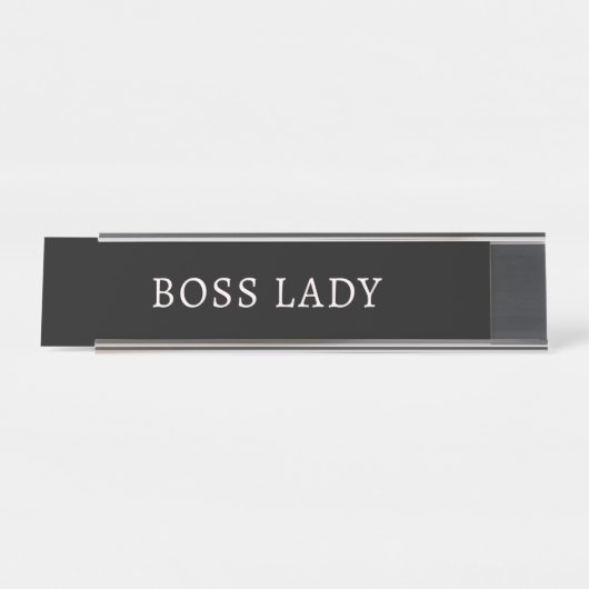 Roze Boss Lady Desk Name Bord Bureau Naambordje (Voorkant)