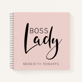 Roze Boss Lady Logo Persoonlijk Notebook Notitieboek
