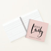 Roze Boss Lady Logo Persoonlijk Notebook Notitieboek (Binnen)