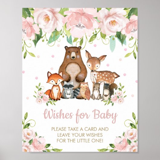Roze bossen dieren willen Baby Poster (Voorkant)