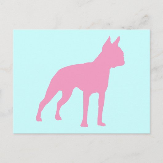 Roze Boston Terrier Dog Gifts Briefkaart (Voorkant)