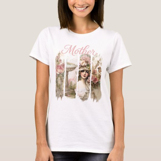 Roze Botanica moeder T-shirt (Voorkant)
