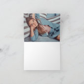 Roze botanisch gevouwen Dank je creditcard Bedankkaart (Binnen)