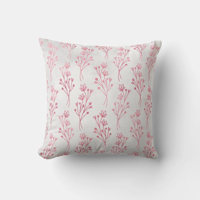 Roze botanisch kussen (Voorkant)