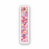 Roze botanisch monogram bloemletter I initiaal Sticker (Voorkant)