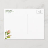 Roze botanisch Roos Editable Return Address Briefkaart (Achterkant)