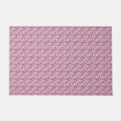 Roze botanisch slingerpatroon bloemig natuurontwer deurmat (Voorkant)